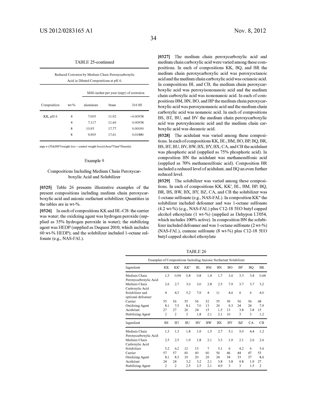 NEUTRAL OR ALKALINE MEDIUM CHAIN PEROXYCARBOXYLIC ACID COMPOSITIONS AND     METHODS EMPLOYING THEM - diagram, schematic, and image 42