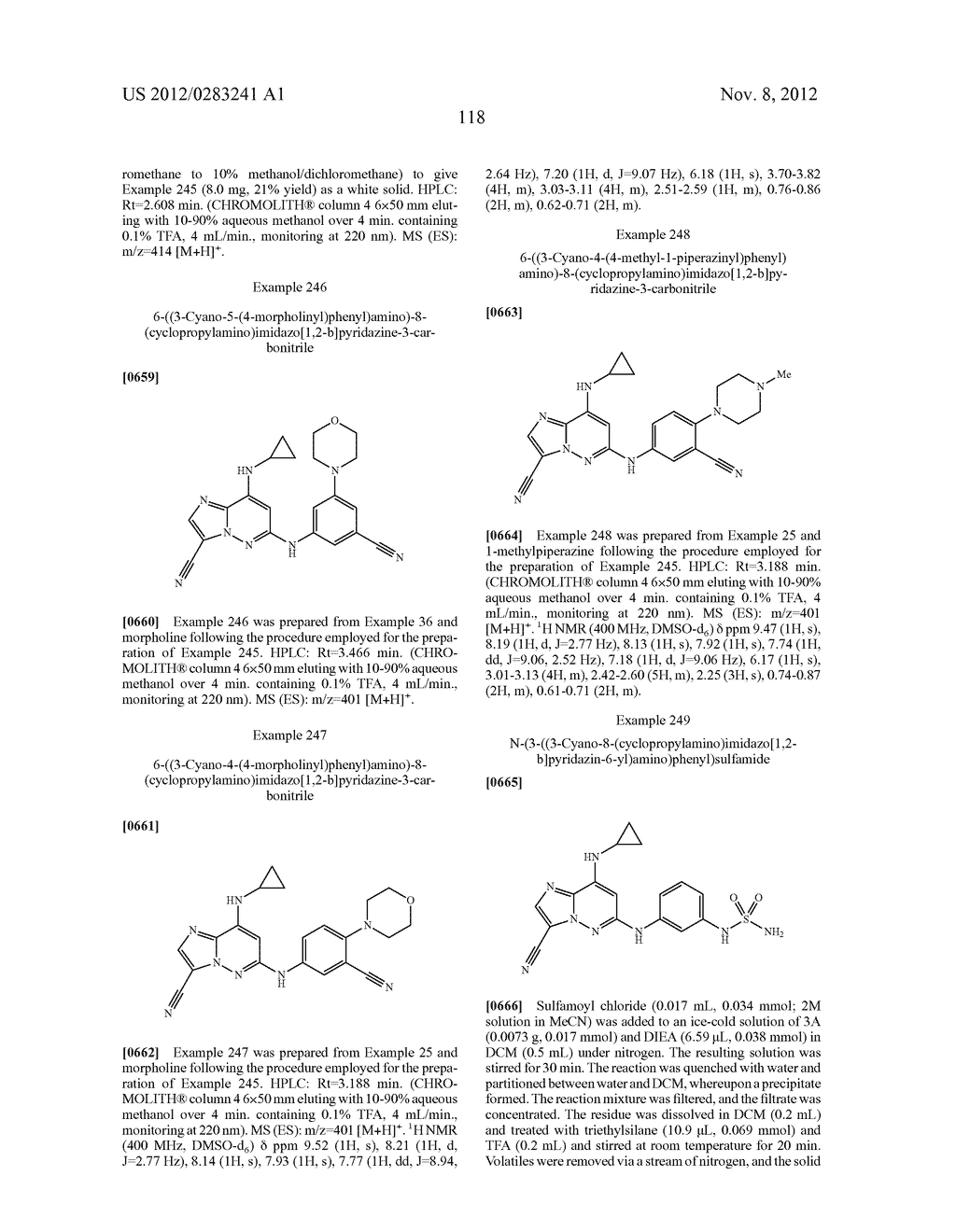 IMIDAZOPYRIDAZINECARBONITRILES USEFUL AS KINASE INHIBITORS - diagram, schematic, and image 119