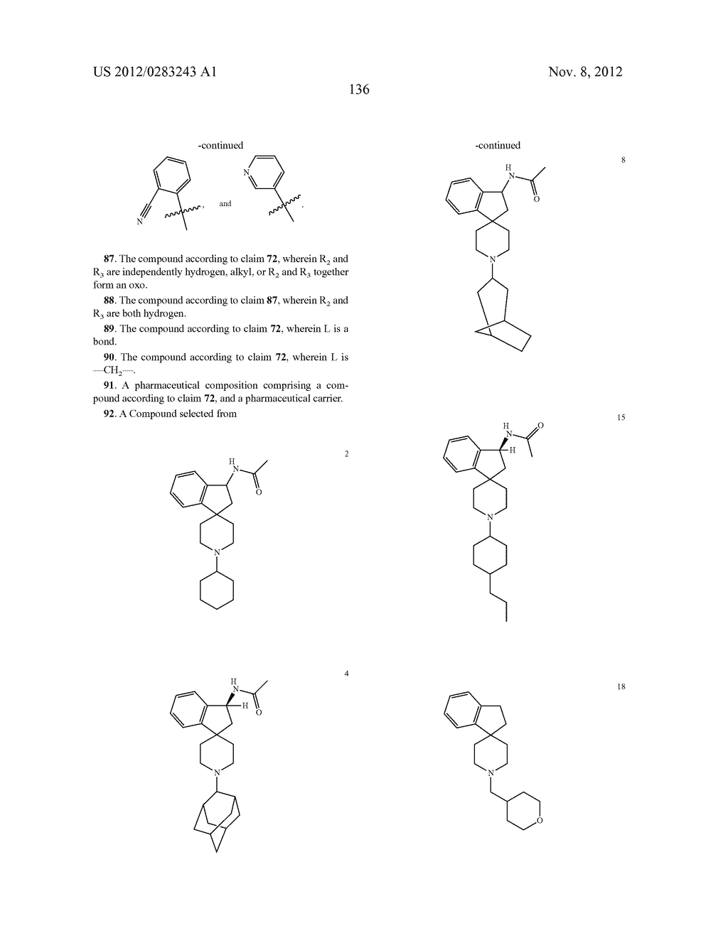 Spiroindoline Modulators of Muscarinic Receptors - diagram, schematic, and image 137