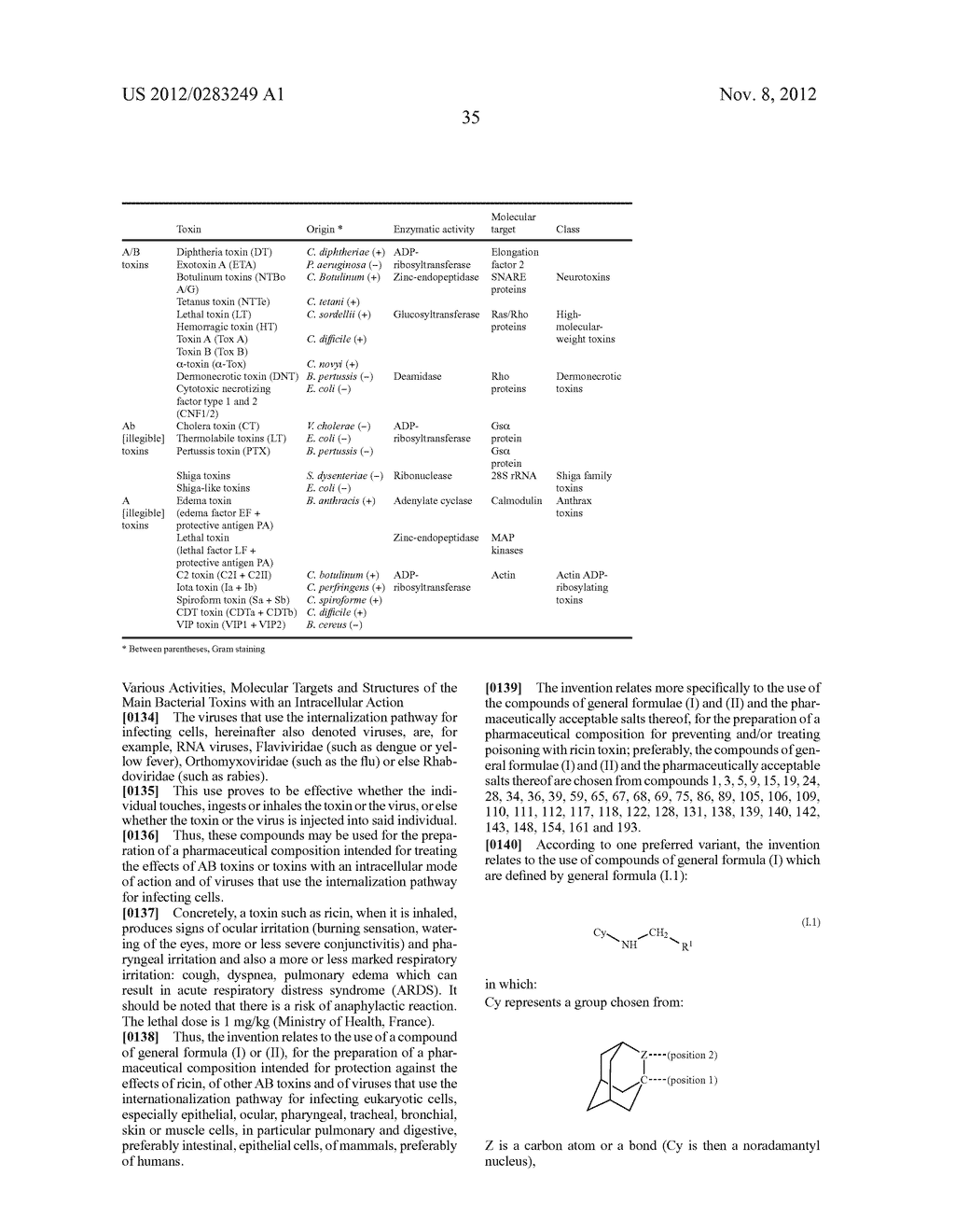 Novel compounds which have a protective activity with respect to the     action of toxins and of viruses with an intracellular mode of action - diagram, schematic, and image 37