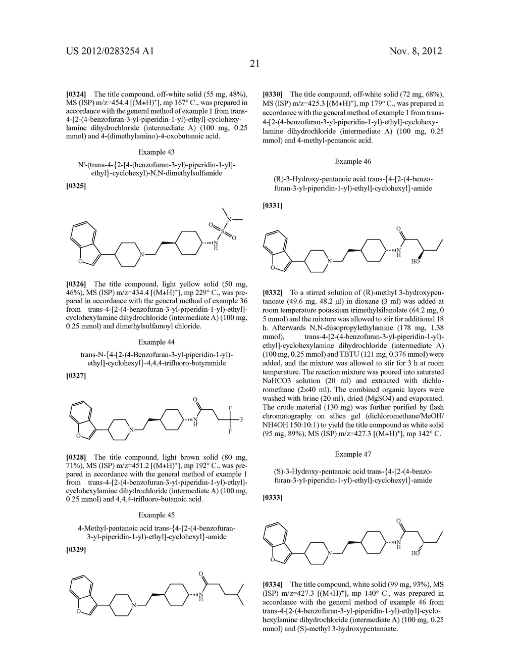 NOVEL BENZOFURANE-PIPERIDINE COMPOUNDS - diagram, schematic, and image 22