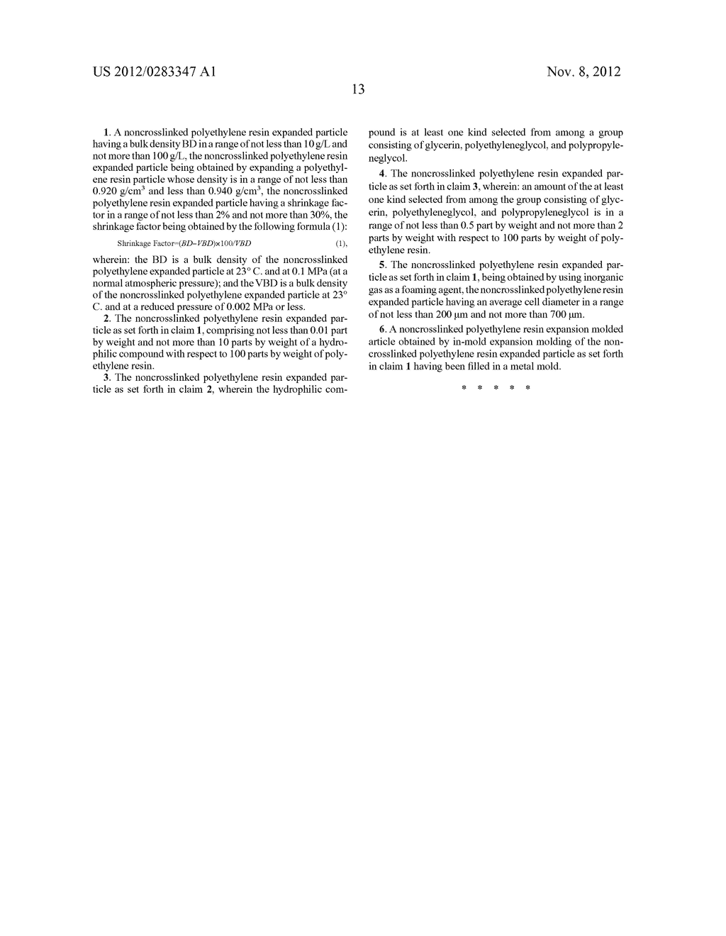 EXPANDED PARTICLE OF NONCROSSLINKED POLYETHYLENE-BASED RESIN AND EXPANSION     MOLDED ARTICLE OF NONCROSSLINKED POLYETHYLENE-BASED RESIN - diagram, schematic, and image 15