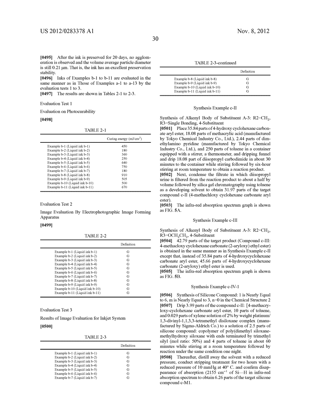 A SILICONE COMPOUND, PHOTOCURABLE LIQUID INK USING THE SILICONE COMPOUND,     AND METHOD OF MANUFACTURING THE INK - diagram, schematic, and image 69