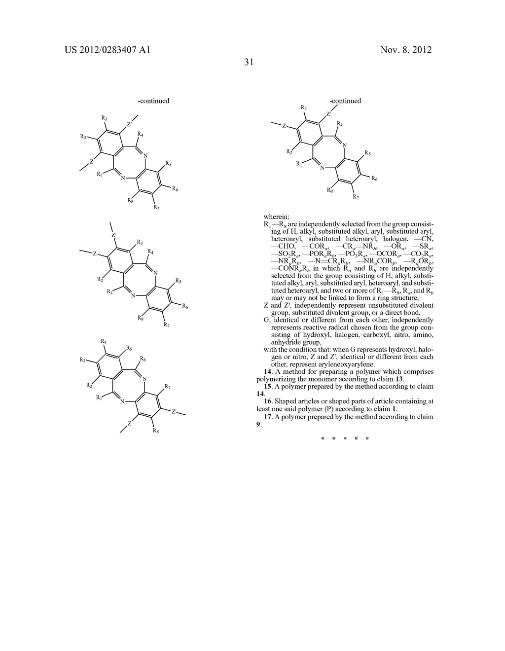 New polyamide, polyimide or polyamide-imide comprising dibenzodiazocine     units - diagram, schematic, and image 32