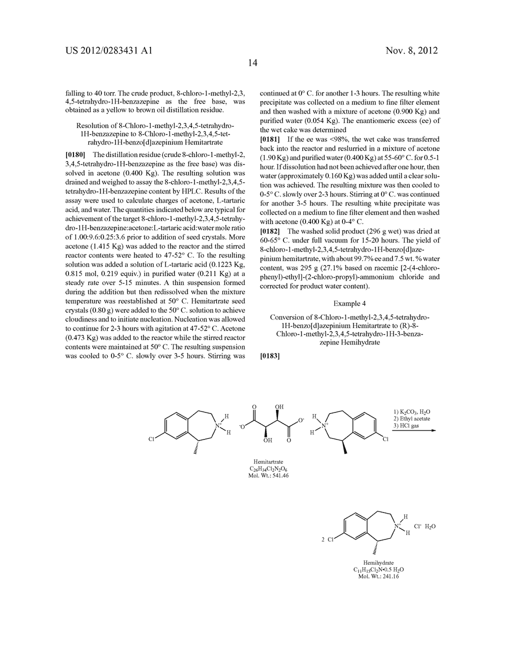 PROCESSES FOR THE PREPARATION OF     8-CHLORO-1-METHYL-2,3,4,5-TETRAHYDRO-1H-3-BENZAZEPINE AND INTERMEDIATES     RELATED THERETO - diagram, schematic, and image 15