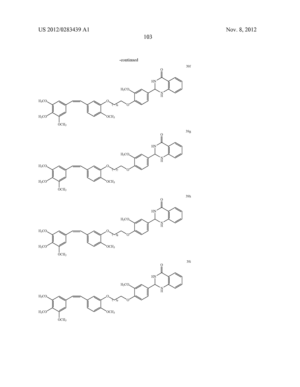 ISOXAZOLE/ISOXAZOLINE/COMBRETASTATIN LINKED DIHYDROQUINAZOLINONE HYBRIDS     AS POTENTIAL ANTICANCER AGENTS AND PROCESS FOR THE PREPARATION THEREOF - diagram, schematic, and image 105