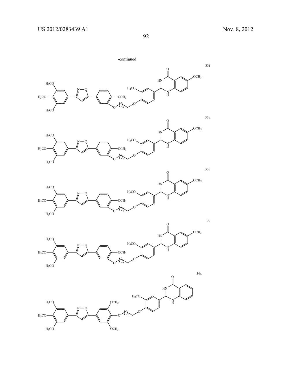 ISOXAZOLE/ISOXAZOLINE/COMBRETASTATIN LINKED DIHYDROQUINAZOLINONE HYBRIDS     AS POTENTIAL ANTICANCER AGENTS AND PROCESS FOR THE PREPARATION THEREOF - diagram, schematic, and image 94