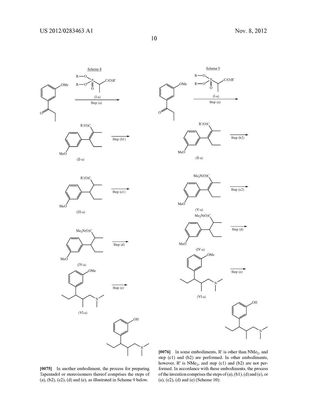 INTERMEDIATE COMPOUNDS AND PROCESSES FOR THE PREPARATION OF TAPENTADOL AND     RELATED COMPOUNDS - diagram, schematic, and image 11