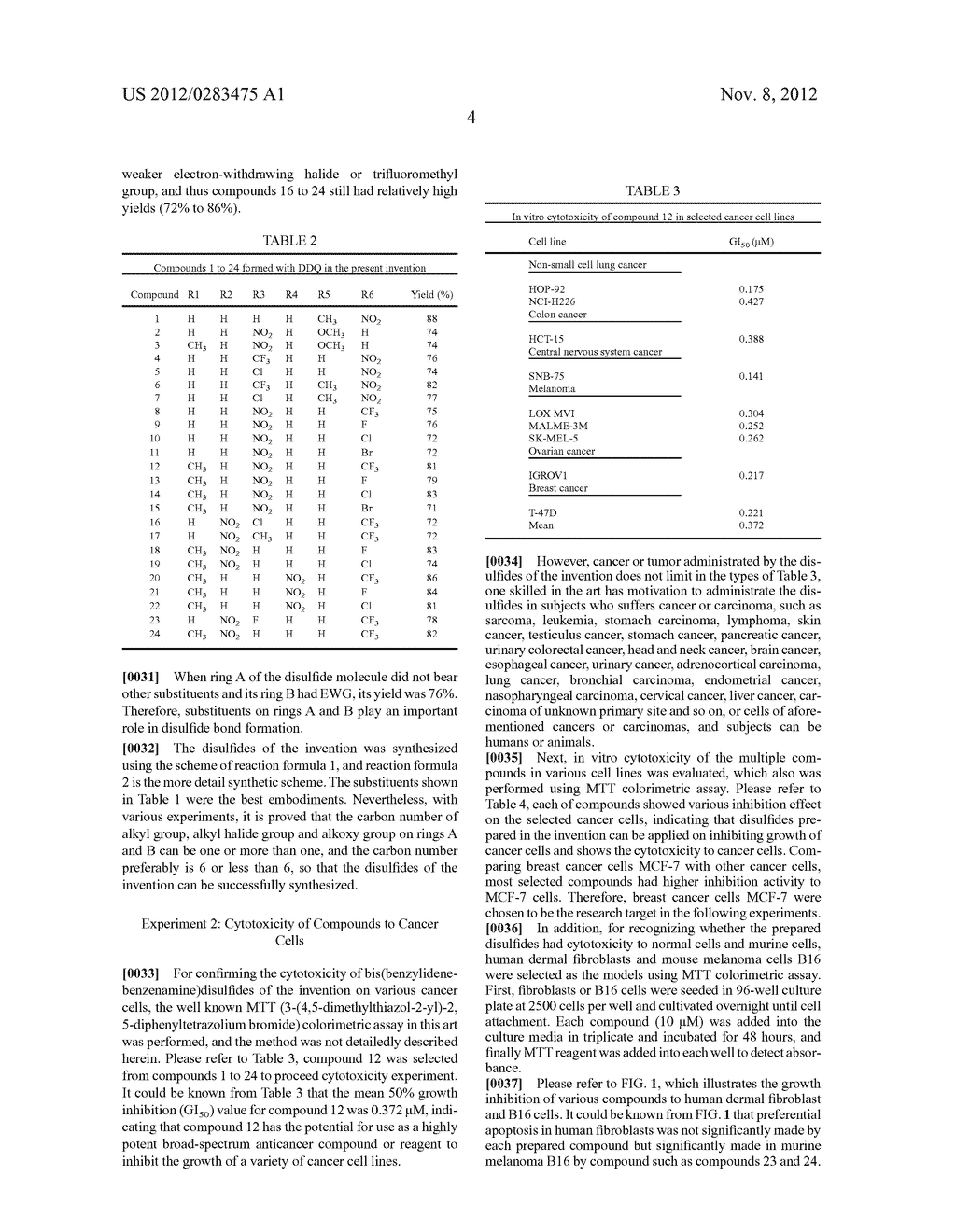 SYNTHESIS AND ANTITUMOR ACTIVITY OF NOVEL     BIS(BENZYLIDENE-BENZENAMINE)DISULFIDES - diagram, schematic, and image 07