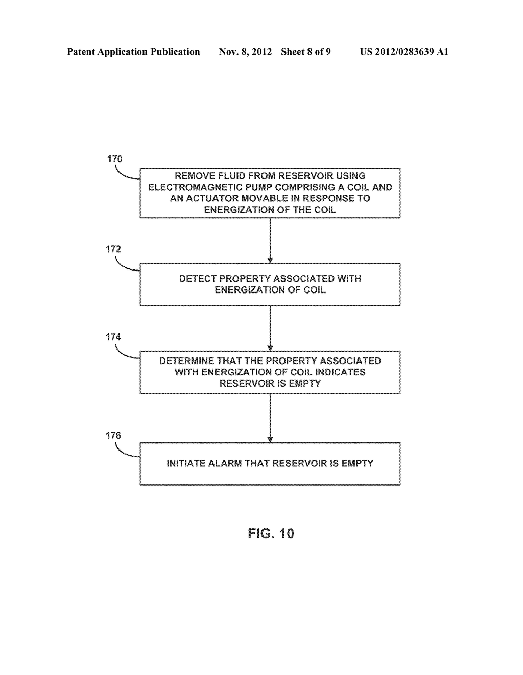 DETECTING EMPTY MEDICAL PUMP RESERVOIR - diagram, schematic, and image 09