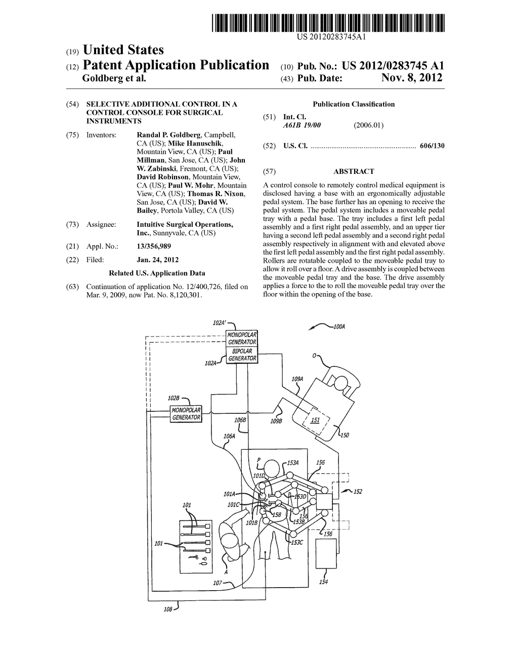 SELECTIVE ADDITIONAL CONTROL IN A CONTROL CONSOLE FOR SURGICAL INSTRUMENTS - diagram, schematic, and image 01