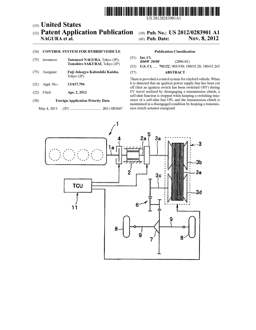 CONTROL SYSTEM FOR HYBRID VEHICLE - diagram, schematic, and image 01