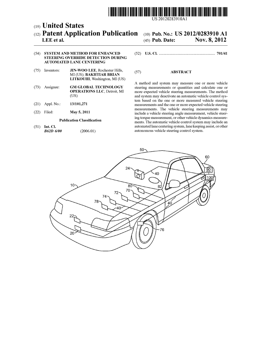 SYSTEM AND METHOD FOR ENHANCED STEERING OVERRIDE DETECTION DURING     AUTOMATED LANE CENTERING - diagram, schematic, and image 01