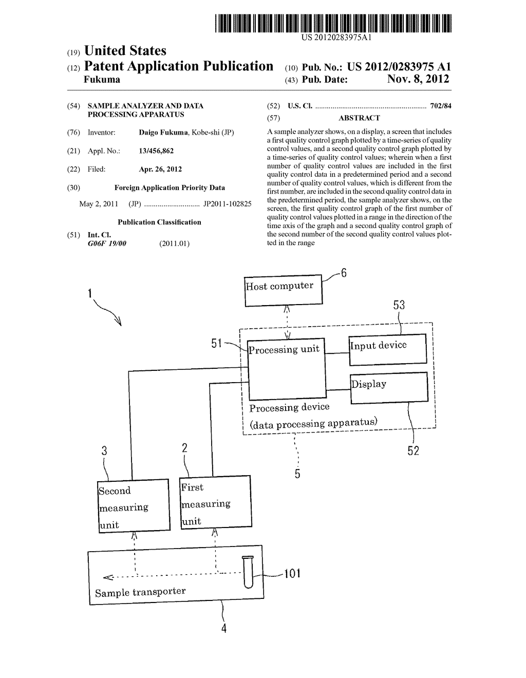 SAMPLE ANALYZER AND DATA PROCESSING APPARATUS - diagram, schematic, and image 01