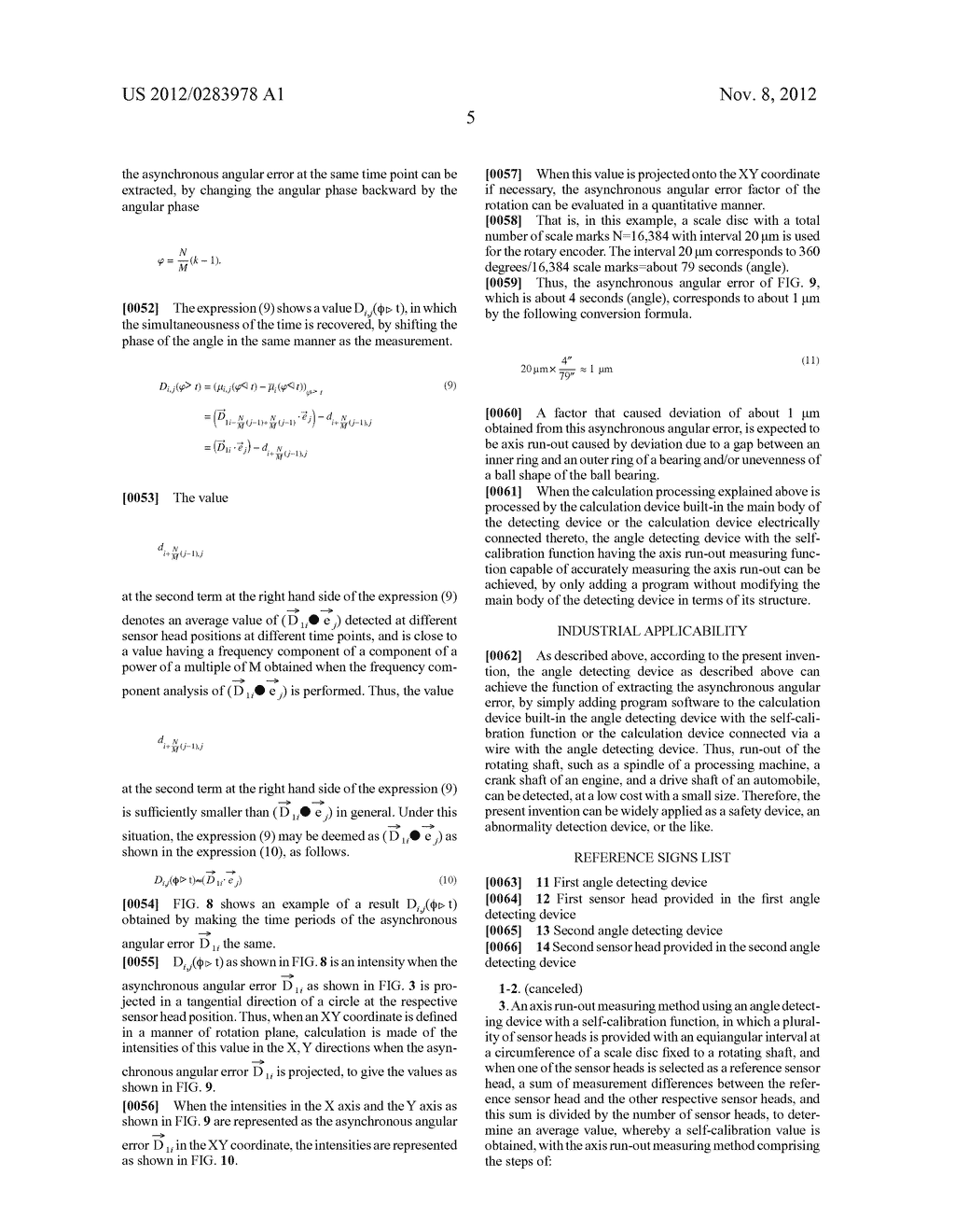 AXIS RUN-OUT MEASURING METHOD AND ANGLE DETECTING DEVICE WITH     SELF-CALIBRATION FUNCTION HAVING AXIS RUN-OUT MEASURING FUNCTION - diagram, schematic, and image 12