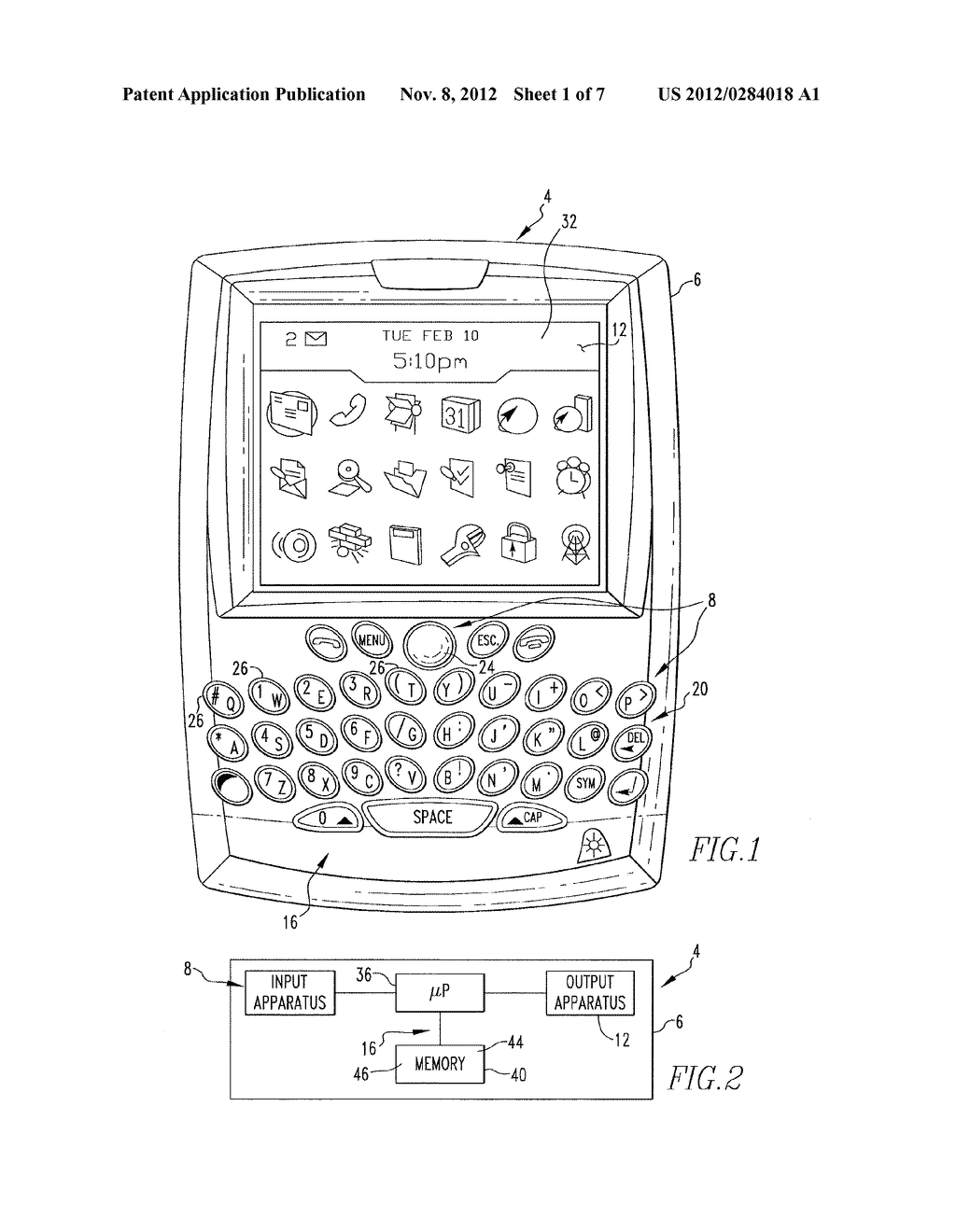 HANDHELD ELECTRONIC DEVICE AND METHOD EMPLOYING LOGICAL PROXIMITY OF     CHARACTERS IN SPELL CHECKING - diagram, schematic, and image 02