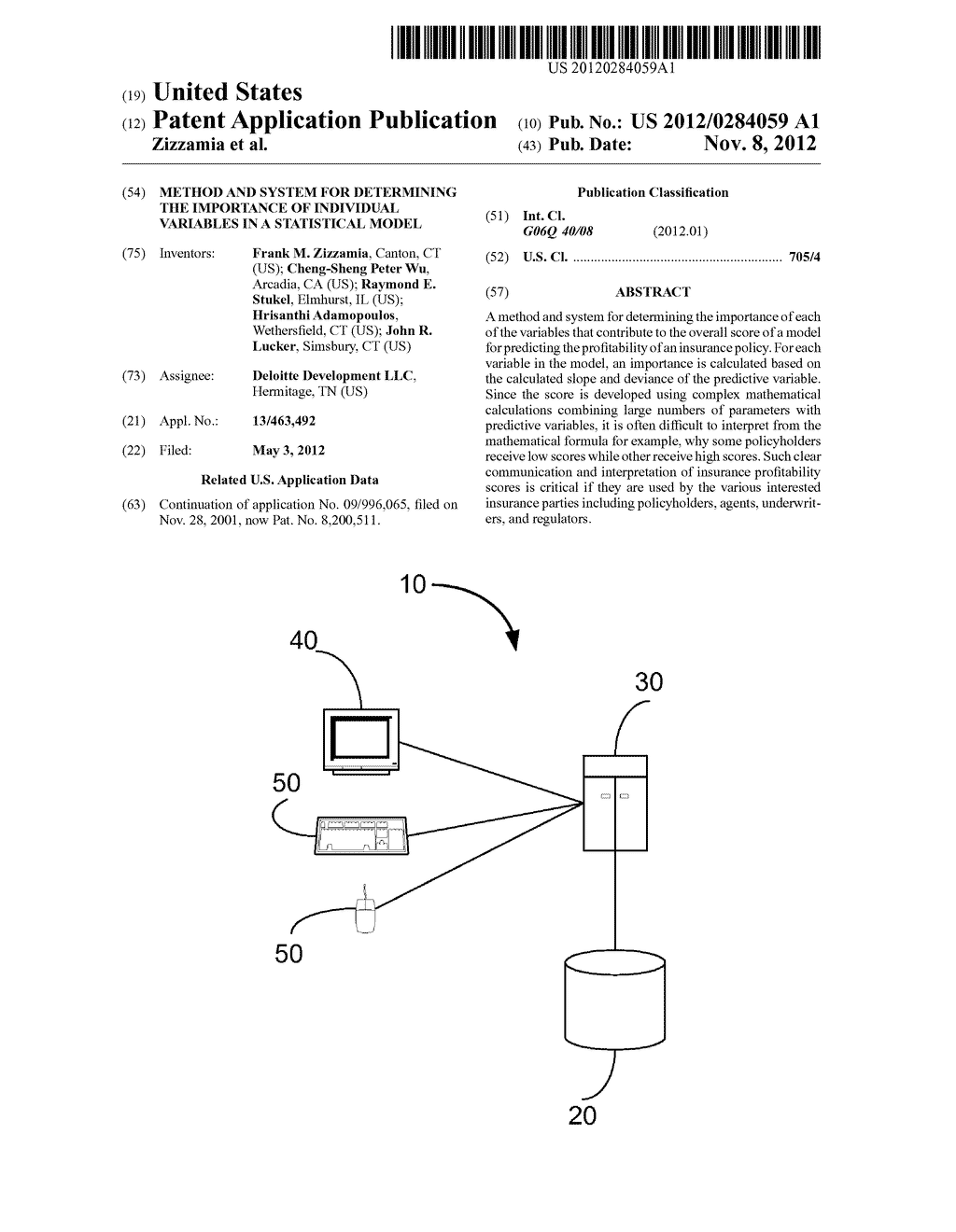 METHOD AND SYSTEM FOR DETERMINING THE IMPORTANCE OF INDIVIDUAL VARIABLES     IN A STATISTICAL MODEL - diagram, schematic, and image 01