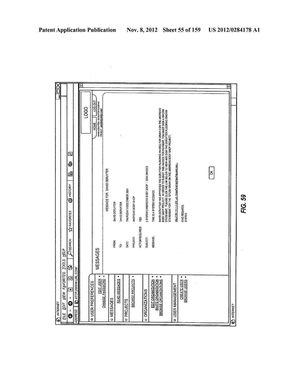 CONSTRUCTION PAYMENT MANAGEMENT SYSTEM AND METHOD WITH LIEN WAIVER     EXCHANGE FEATURES - diagram, schematic, and image 56