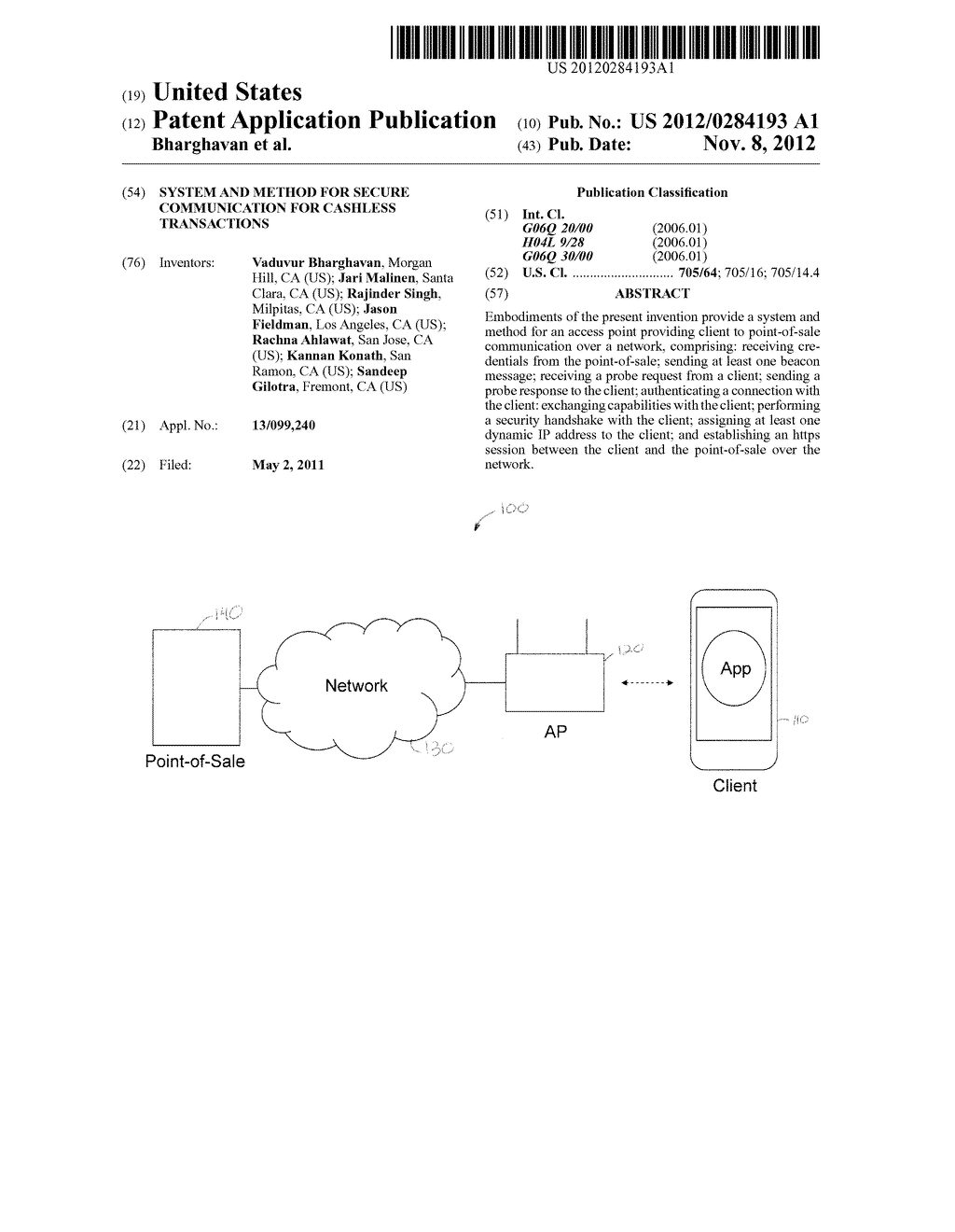 SYSTEM AND METHOD FOR SECURE COMMUNICATION FOR CASHLESS TRANSACTIONS - diagram, schematic, and image 01