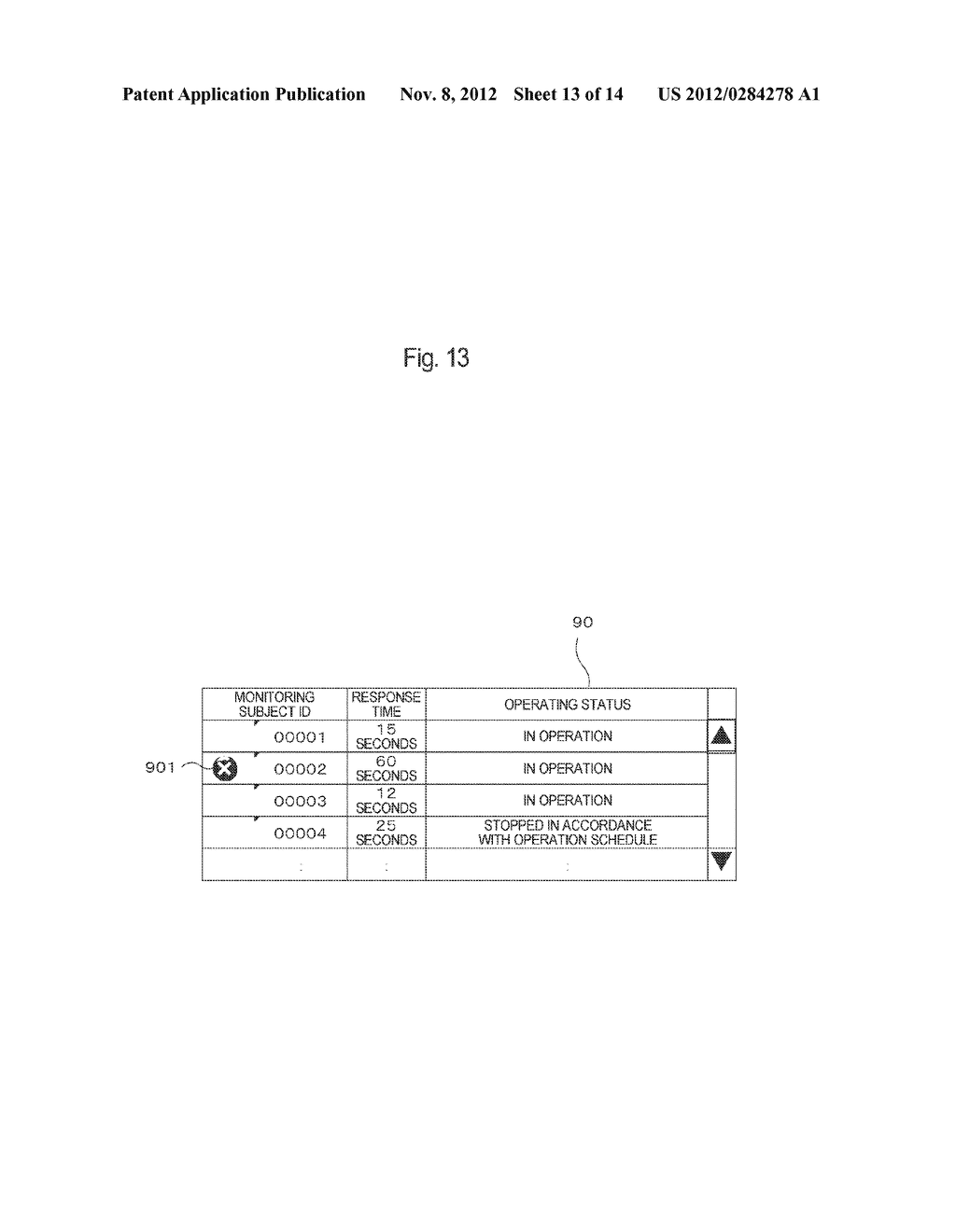 MONITORING STATUS DISPLAY DEVICE, MONITORING STATUS DISPLAY METHOD AND     MONITORING STATUS DISPLAY PROGRAM - diagram, schematic, and image 14