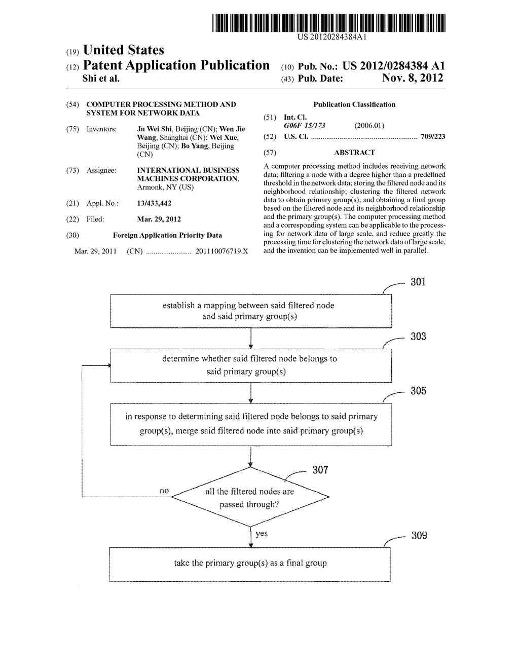 COMPUTER PROCESSING METHOD AND SYSTEM FOR NETWORK DATA - diagram, schematic, and image 01