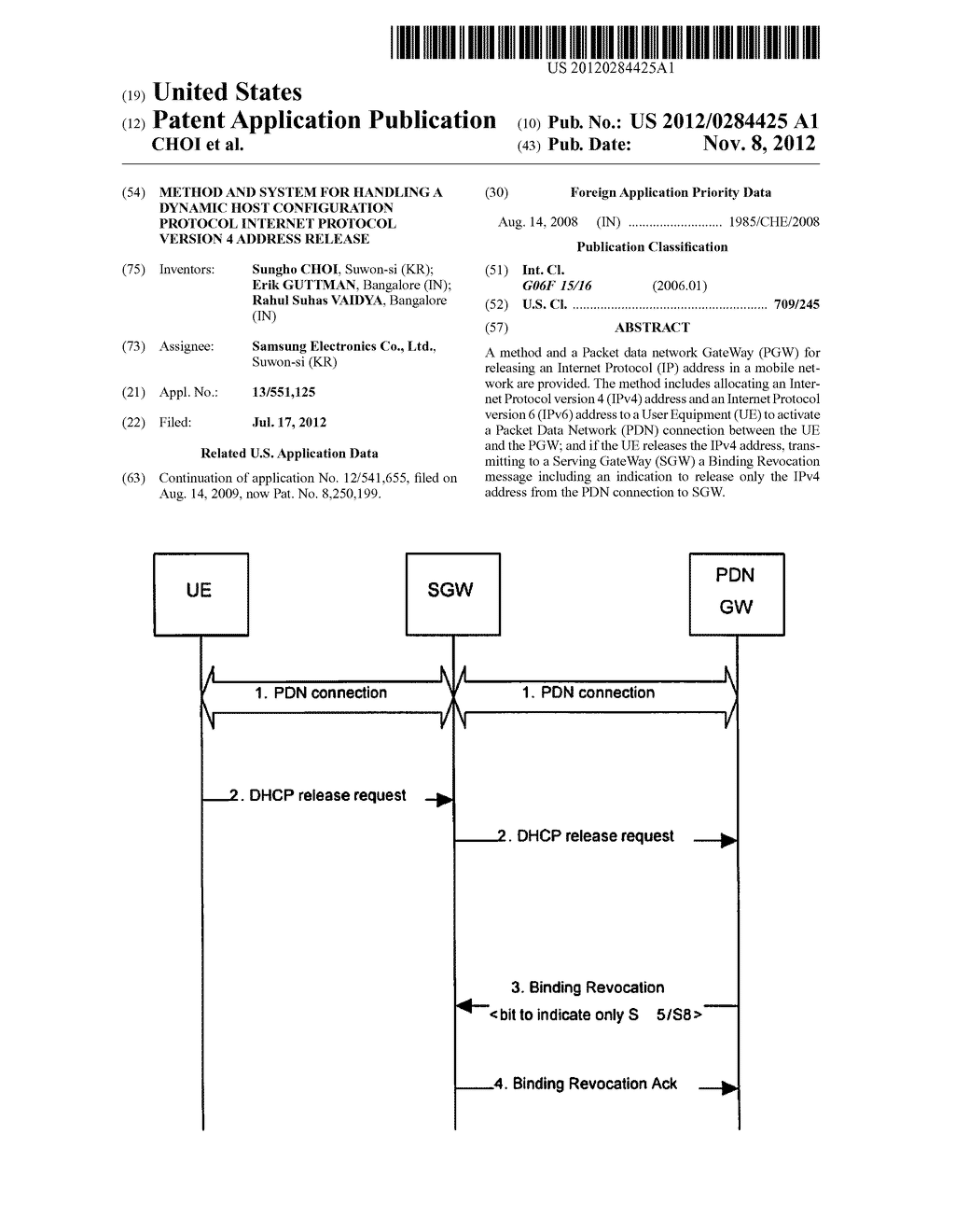 METHOD AND SYSTEM FOR HANDLING A DYNAMIC HOST CONFIGURATION PROTOCOL     INTERNET PROTOCOL VERSION 4 ADDRESS RELEASE - diagram, schematic, and image 01