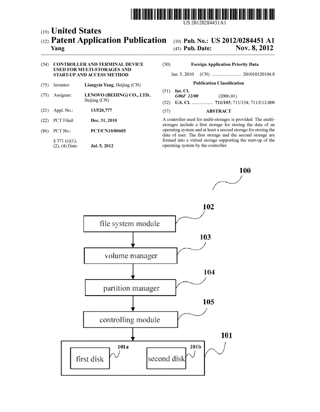 Controller and Terminal Device Used for Multi-Storages and Start-Up and     Access Method - diagram, schematic, and image 01