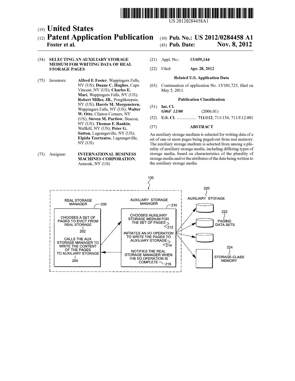 SELECTING AN AUXILIARY STORAGE MEDIUM FOR WRITING DATA OF REAL STORAGE     PAGES - diagram, schematic, and image 01