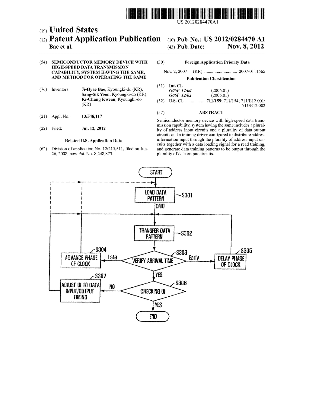SEMICONDUCTOR MEMORY DEVICE WITH HIGH-SPEED DATA TRANSMISSION CAPABILITY,     SYSTEM HAVING THE SAME, AND METHOD FOR OPERATING THE SAME - diagram, schematic, and image 01