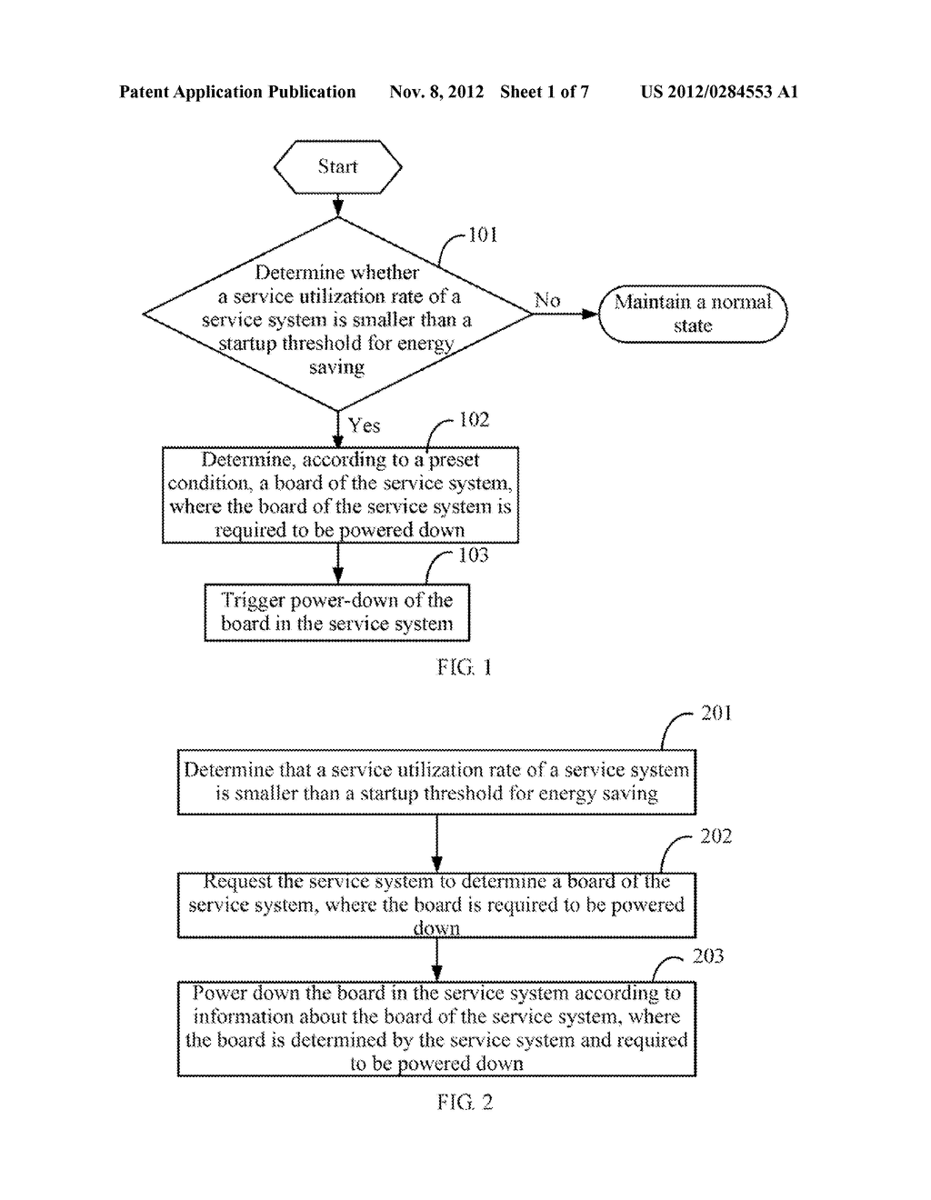 METHOD, APPARATUS AND SYSTEM FOR REDUCING POWER CONSUMPTION OF SERVICE     SYSTEM - diagram, schematic, and image 02