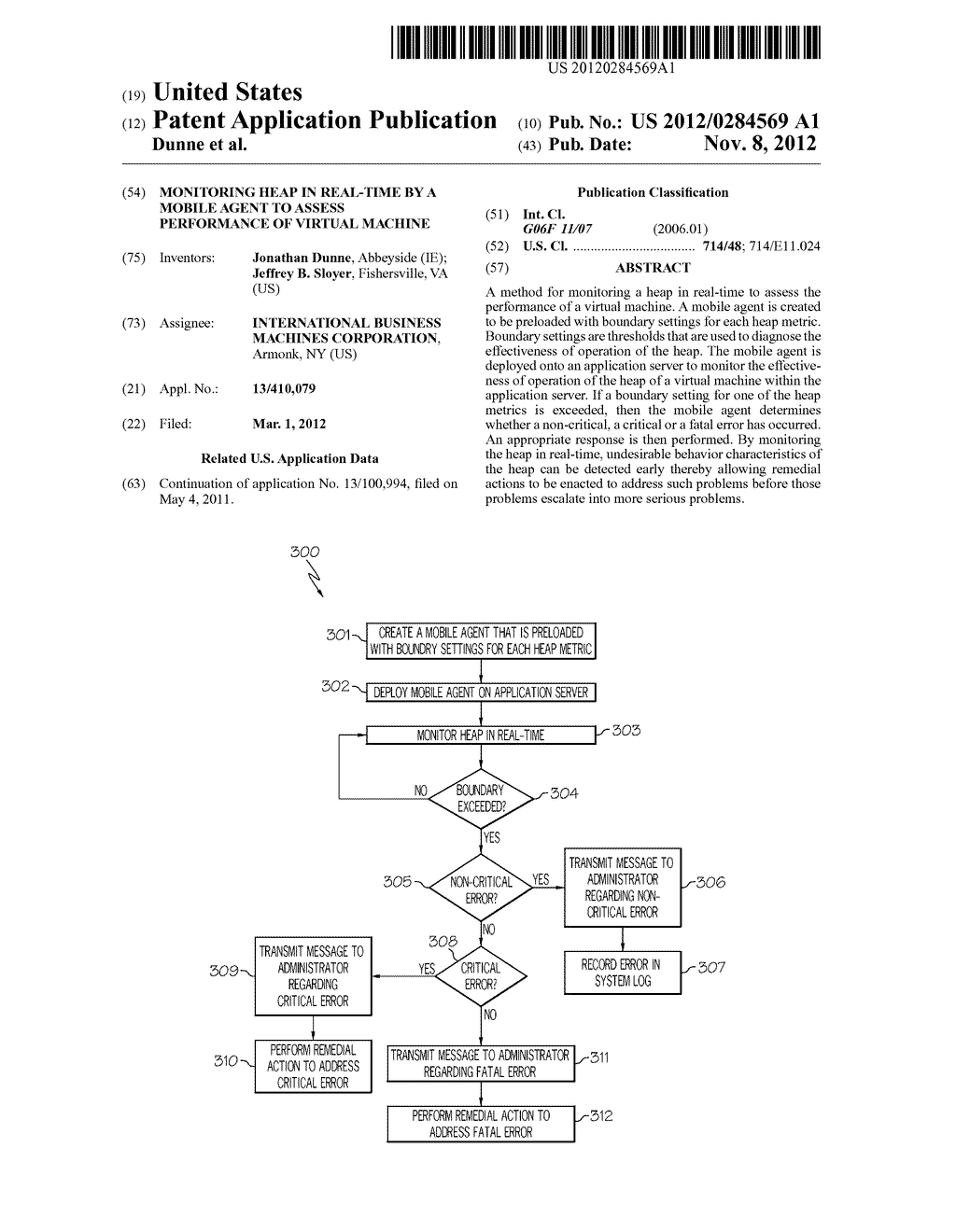 MONITORING HEAP IN REAL-TIME BY A MOBILE AGENT TO ASSESS PERFORMANCE OF     VIRTUAL MACHINE - diagram, schematic, and image 01