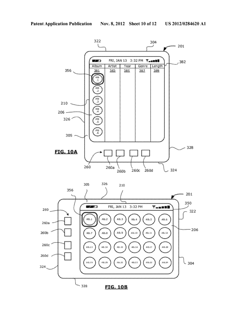 METHOD AND HANDHELD ELECTRONIC DEVICE HAVING A GRAPHICAL USER INTERFACE     WHICH ARRANGES ICONS DYNAMICALLY - diagram, schematic, and image 11