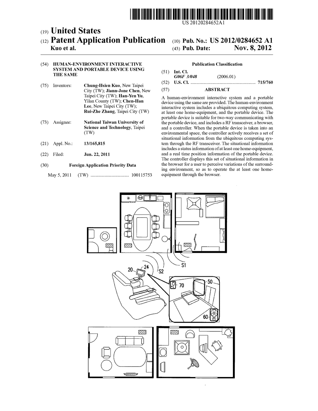 HUMAN-ENVIRONMENT INTERACTIVE SYSTEM AND PORTABLE DEVICE USING THE SAME - diagram, schematic, and image 01