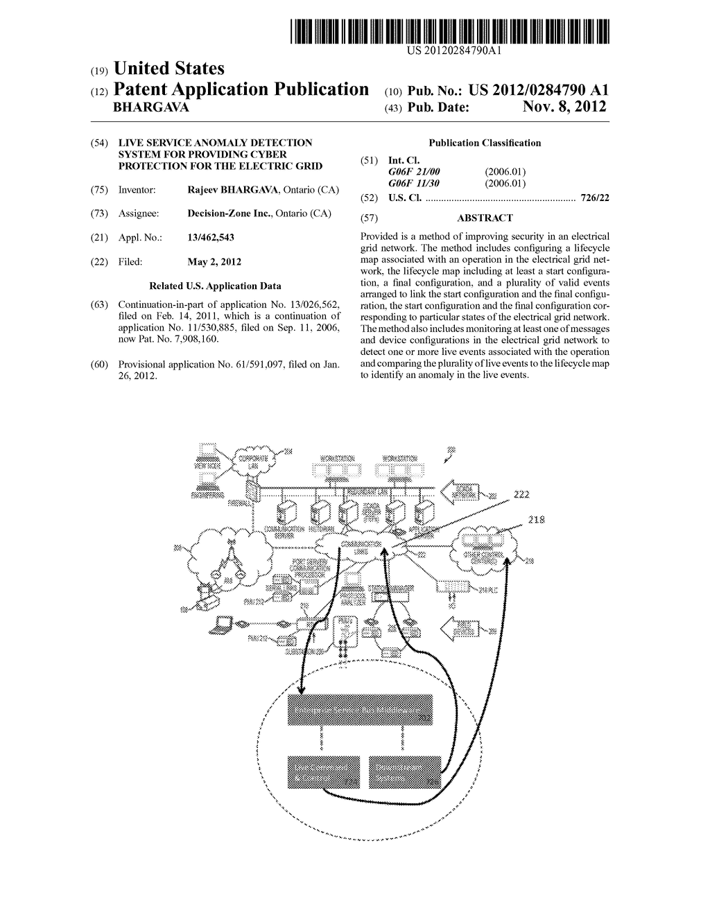 LIVE SERVICE ANOMALY DETECTION SYSTEM FOR PROVIDING CYBER PROTECTION FOR     THE ELECTRIC GRID - diagram, schematic, and image 01