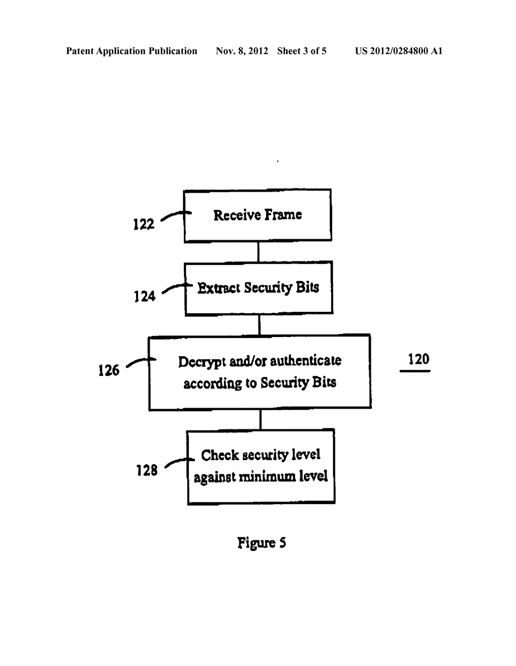 Method and Apparatus for Synchronizing an Adaptable Security Level in an     Electronic Communication - diagram, schematic, and image 04