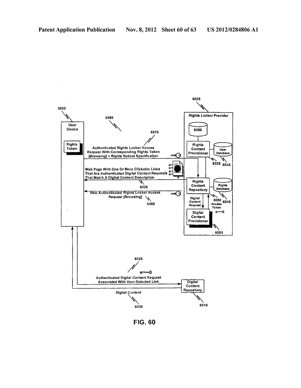 EMBEDDED CONTENT REQUESTS IN A RIGHTS LOCKER SYSTEM FOR DIGITAL CONTENT     ACCESS CONTROL - diagram, schematic, and image 61