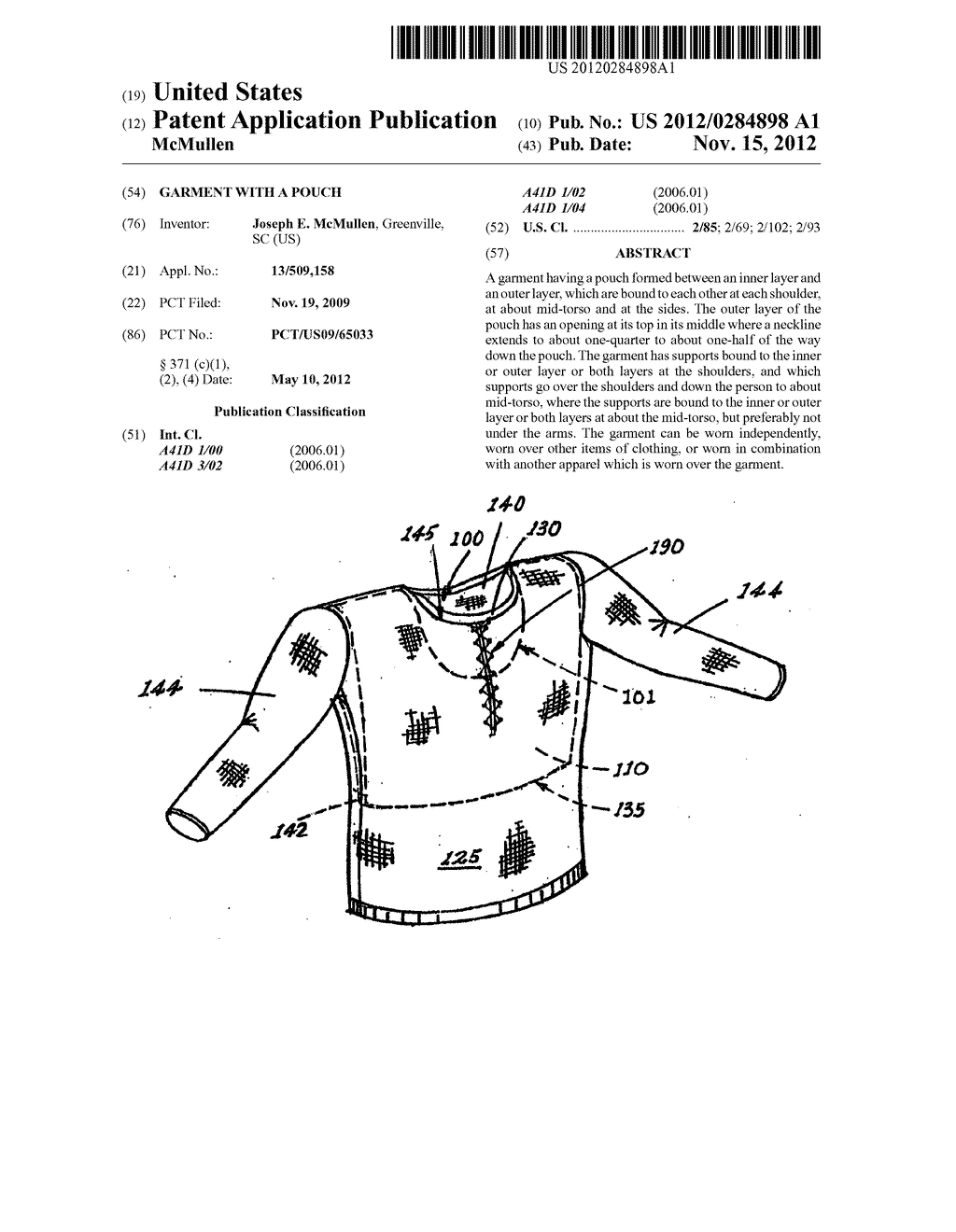 GARMENT WITH A POUCH - diagram, schematic, and image 01