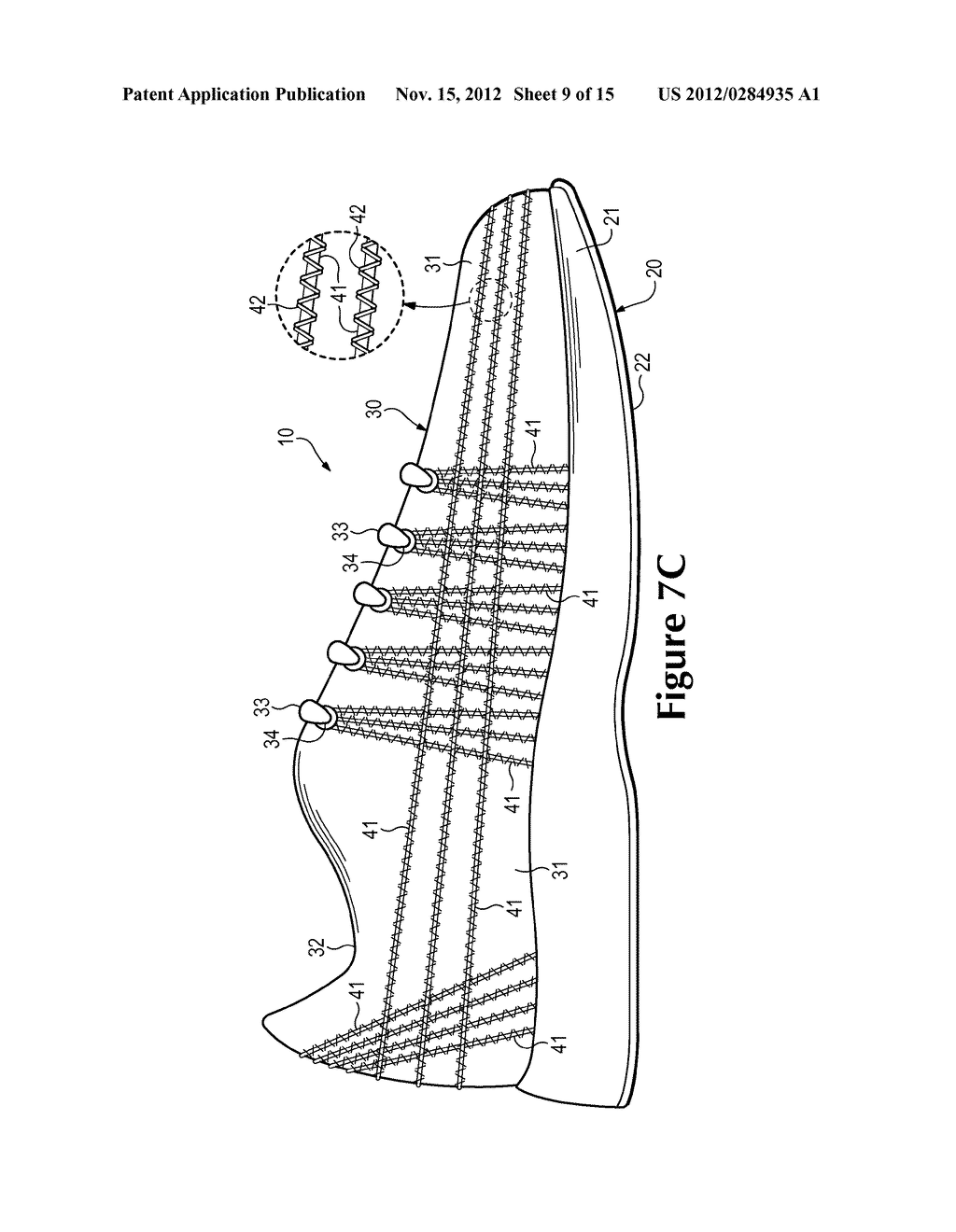 Article Of Footwear Incorporating Tensile Strands And Securing Strands - diagram, schematic, and image 10