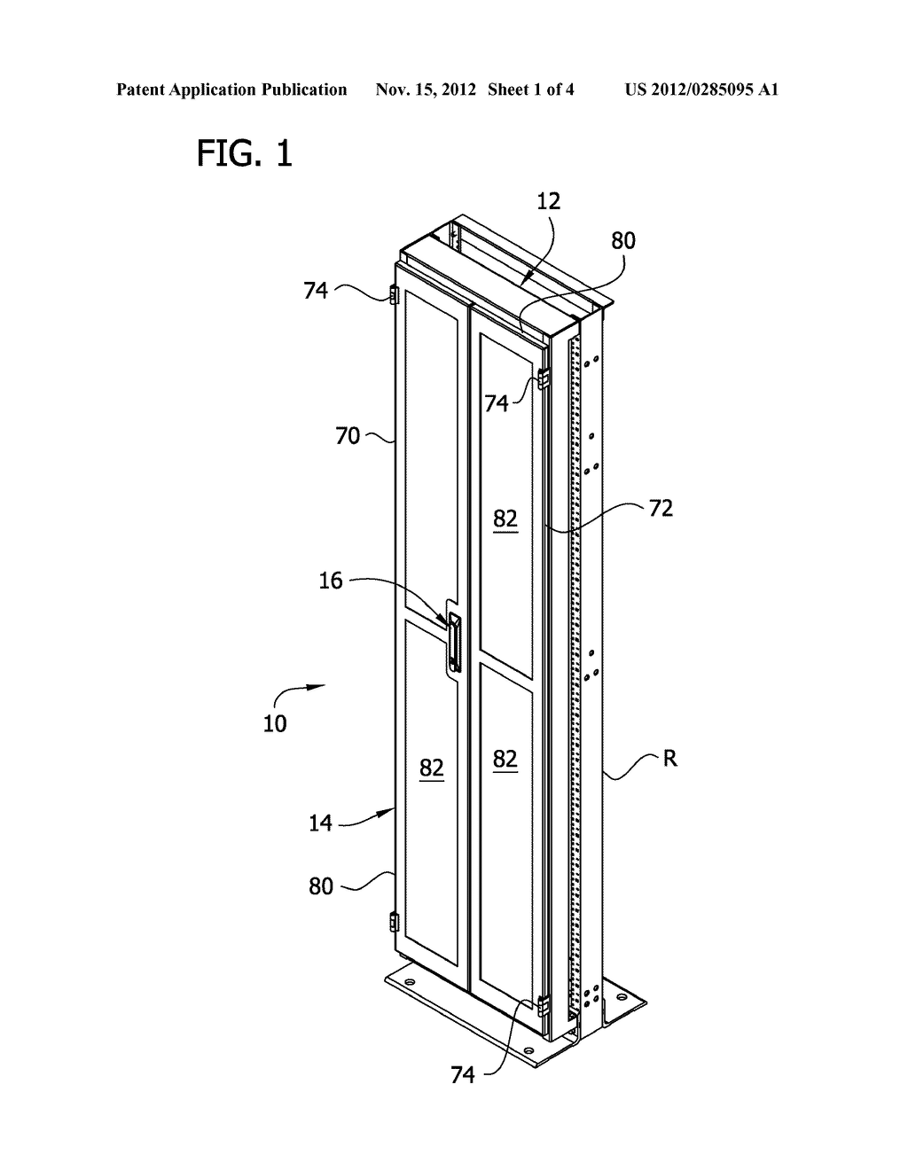 DOOR ASSEMBLY FOR AN ELECTRONIC EQUIPMENT RACK - diagram, schematic, and image 02