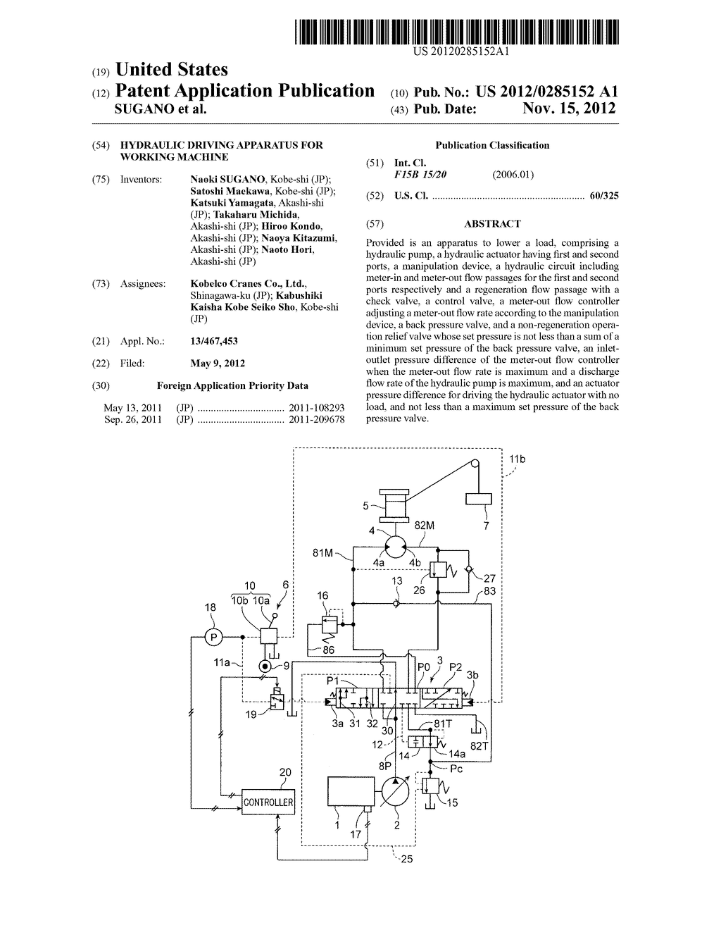 HYDRAULIC DRIVING APPARATUS FOR WORKING MACHINE - diagram, schematic, and image 01