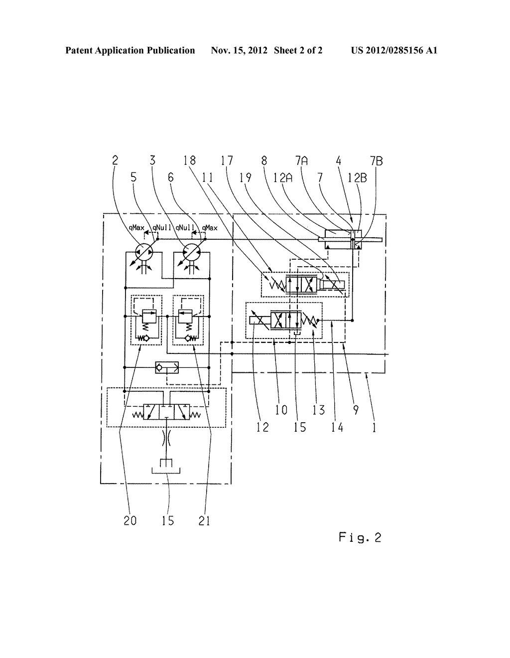 DEVICE FOR VARYING THE SWEPT VOLUMES OF A FIRST HYDRAULIC MACHINE AND A     SECOND HYDRAULIC MACHINE - diagram, schematic, and image 03