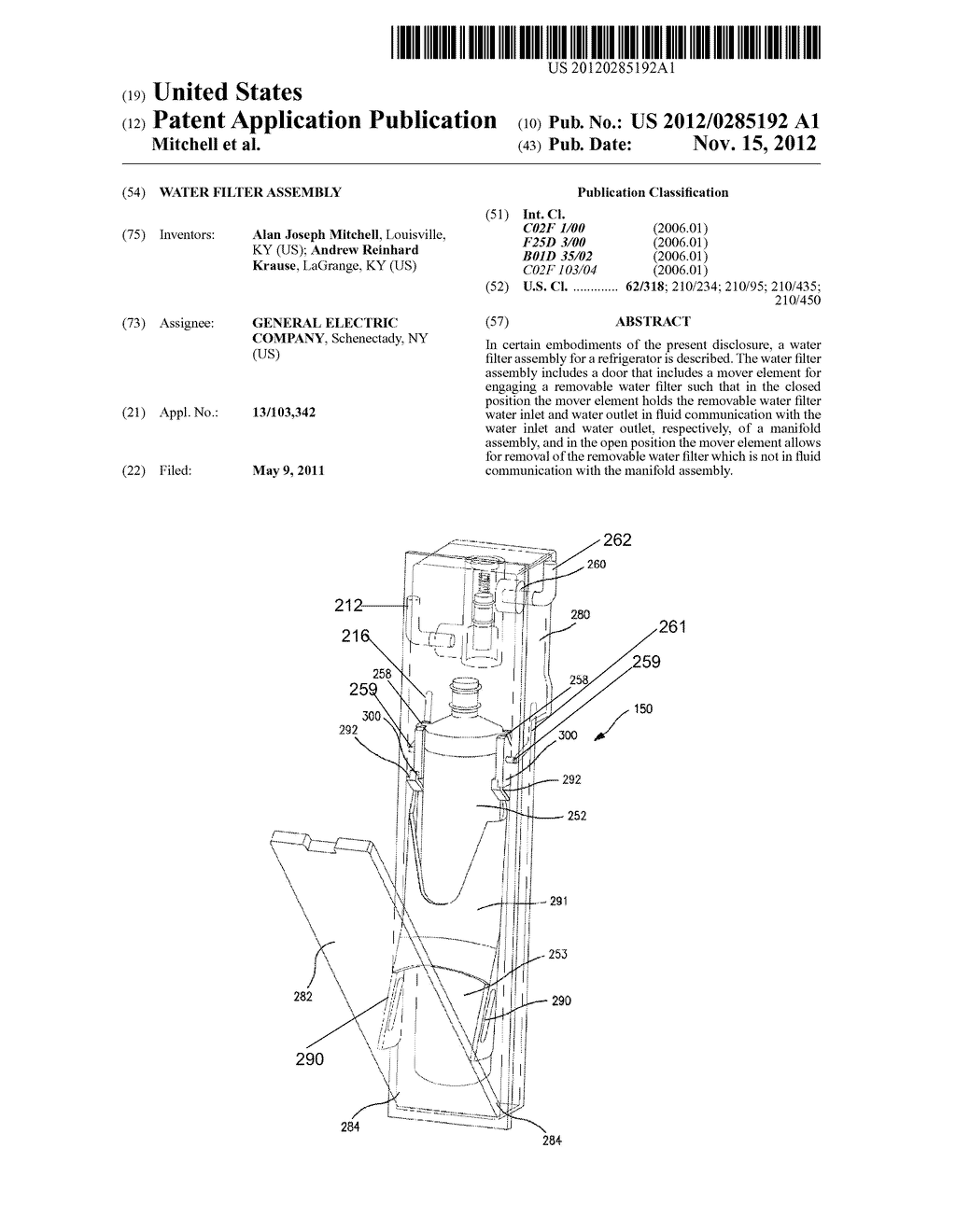 WATER FILTER ASSEMBLY - diagram, schematic, and image 01