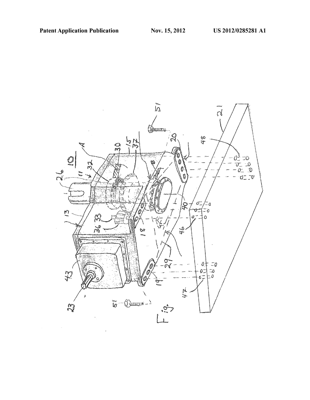 GEARBOX WITH A THREE-POINT MOUNTING THAT REDUCES GEARBOX DISTORTION - diagram, schematic, and image 02