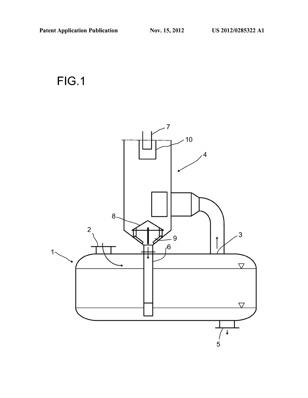 APPARATUS FOR SEPARATING LIQUID DROPLETS OUT OF A FEED GAS STREAM     COMPRISING THEM WITH A LIQUID LOADING OF  > 10 L OF LIQUID/M 3 OF FEED     GAS - diagram, schematic, and image 02