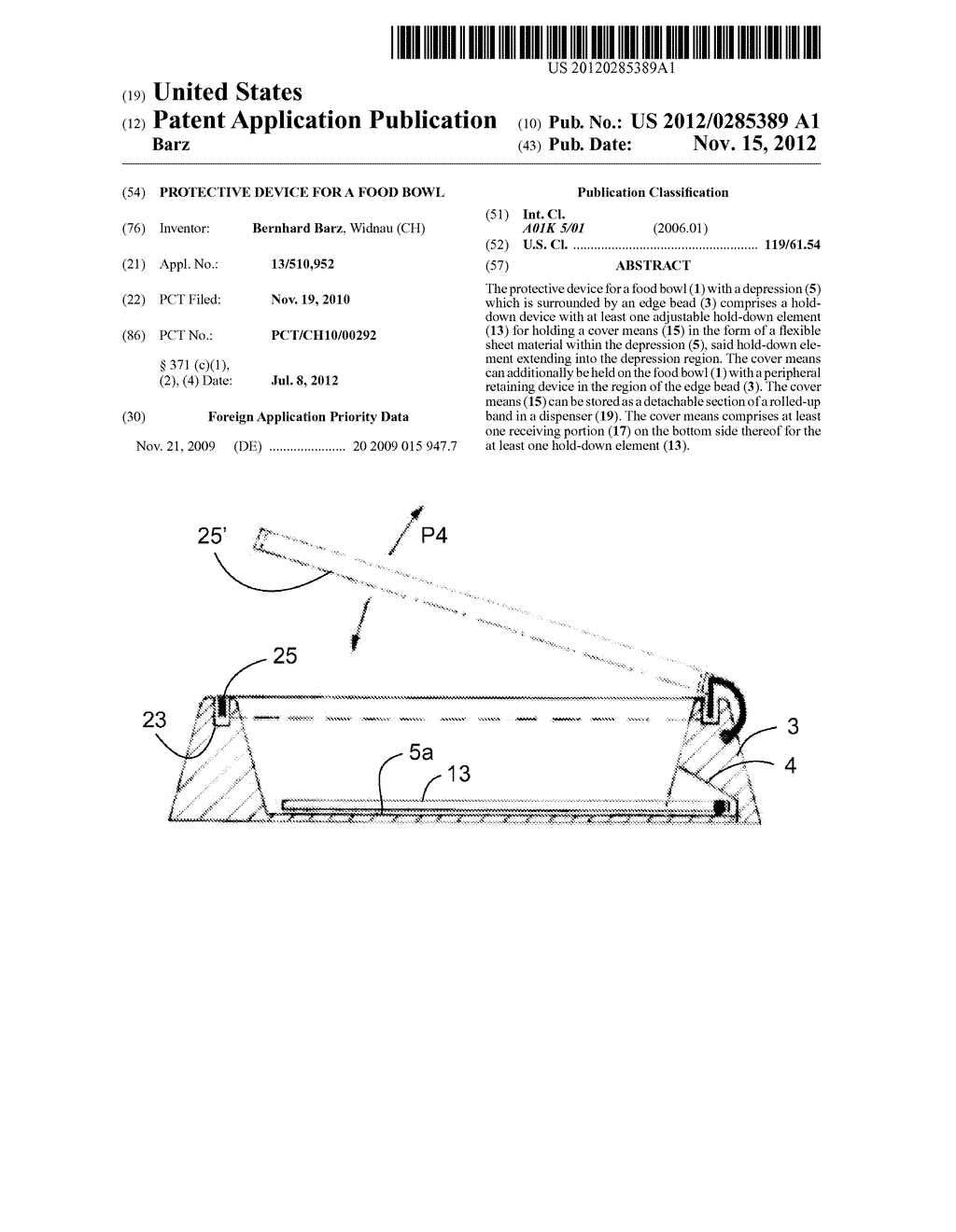 PROTECTIVE DEVICE FOR A FOOD BOWL - diagram, schematic, and image 01