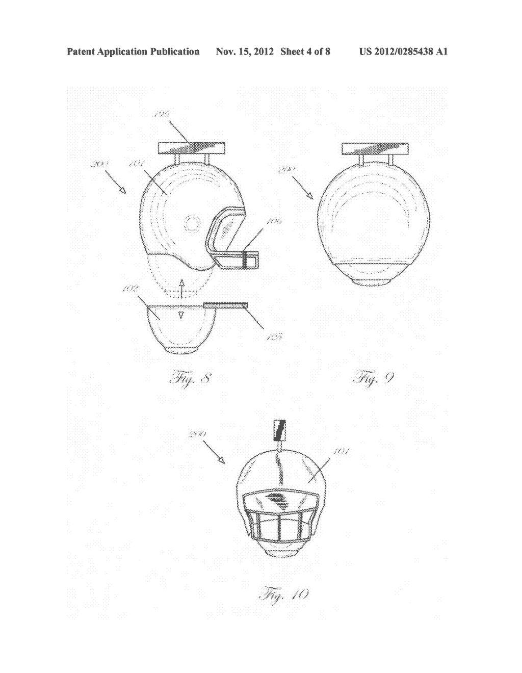 Football helmet barbecue grill - diagram, schematic, and image 05