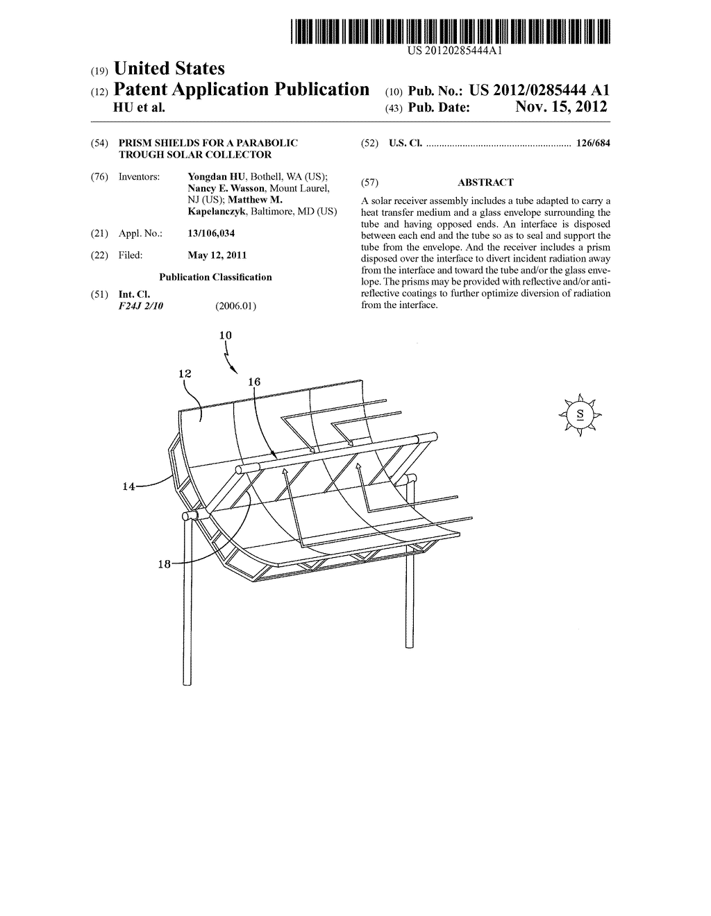 PRISM SHIELDS FOR A PARABOLIC TROUGH SOLAR COLLECTOR - diagram, schematic, and image 01