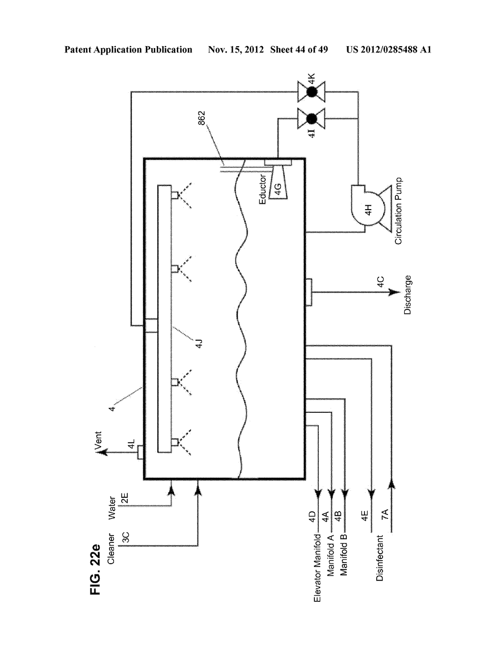 Apparatus and method for cleaning passageways such as endoscope channels     using flow of liquid and gas - diagram, schematic, and image 45