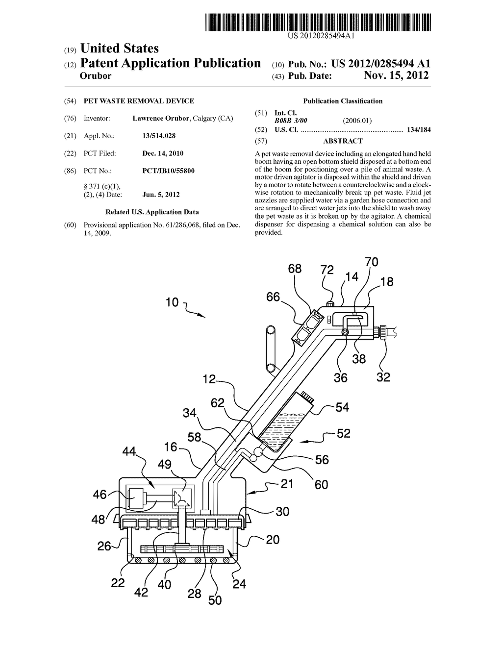 Pet Waste Removal Device - diagram, schematic, and image 01