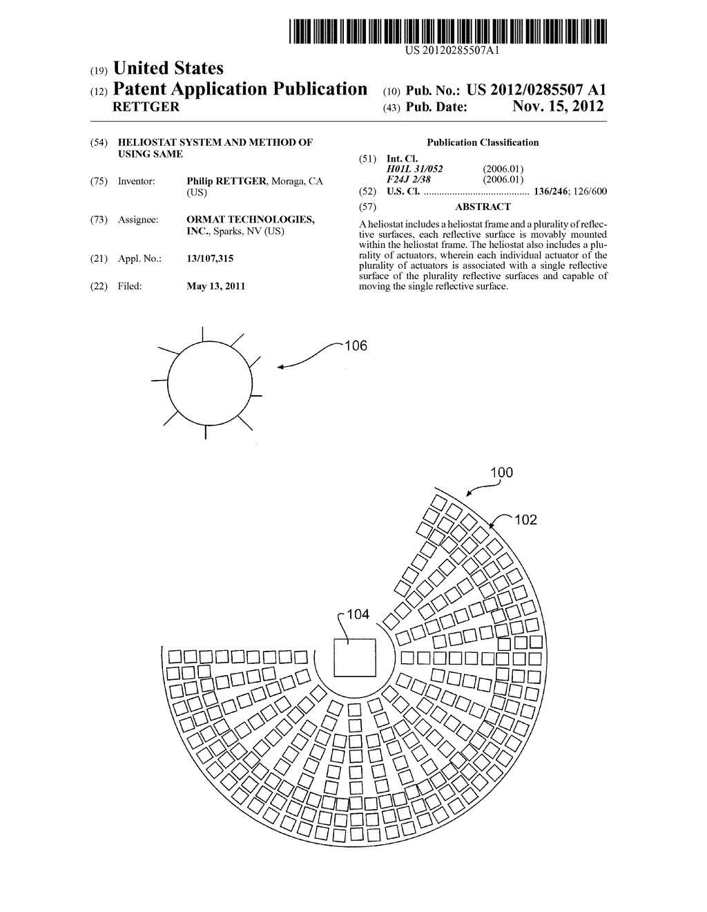 HELIOSTAT SYSTEM AND METHOD OF USING SAME - diagram, schematic, and image 01